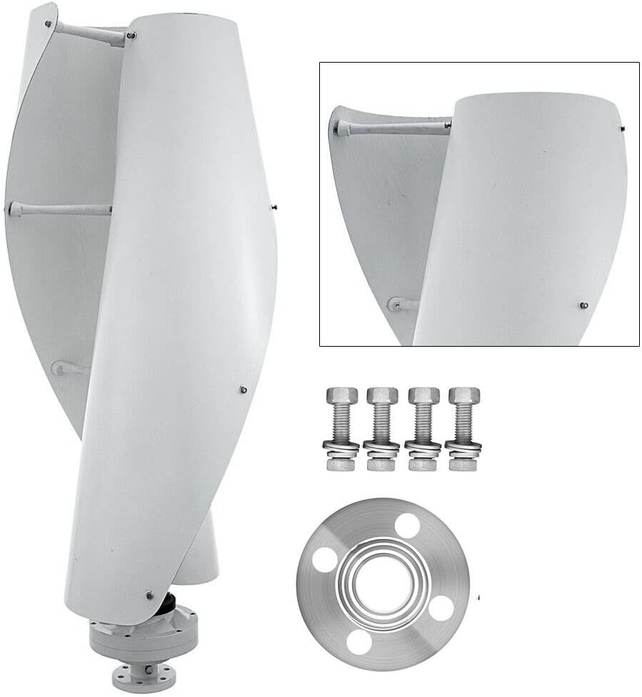 Wind Turbine, 12V/24V 400W Vertical Helix Wind Power Turbine Generator Kit for Household Hybrid Solar Wind System(12V)
