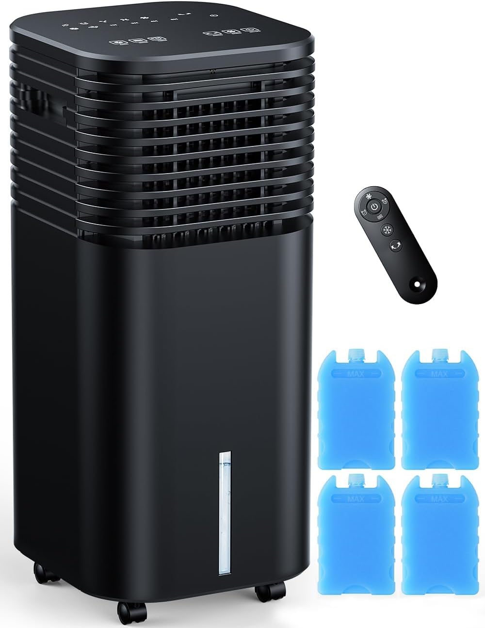 Windowless Portable Air Conditioners with 4Modes & 3Speeds, 15H Timer for Smart Auto-off, 2Gal Tank for 20H Cooling, Evaporative Air Cooler 17FT Remote, 120° Swing Swamp Cooler No Hose Needed