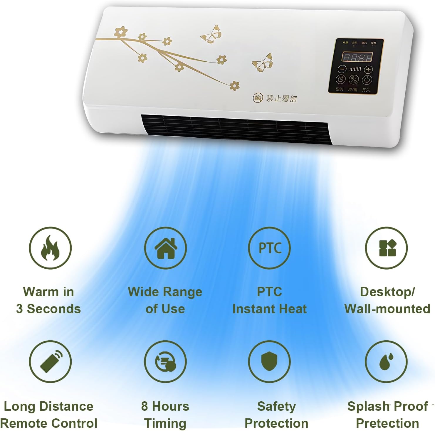 Enchantia 2025 New Ductless Air Conditioner, Wall-Mounted and Desktop 2 in 1 Wall Mounted Air Conditioner, Mini Aire Acondicionado Portatil with Remote for Home Office Bedroom (A++),White