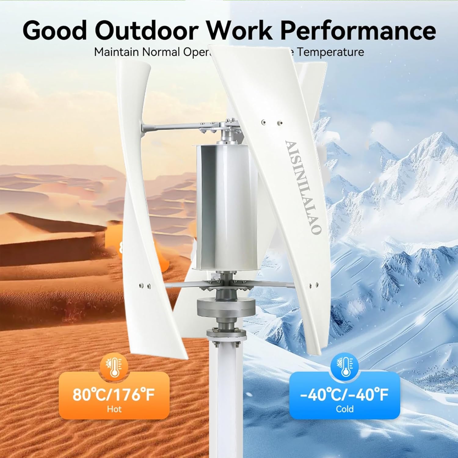 Vertical Wind Turbine Generator, 3000W 12V 24V 48V 220V 3 Blade Noiseless Magnetic Levitation Wind Turbine Set with Inverter for Home Or Camping