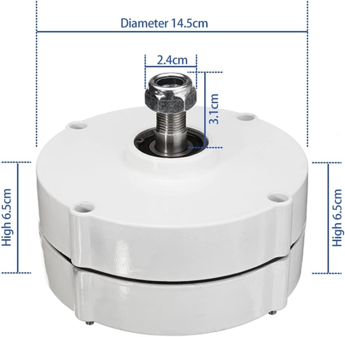 Wind Turbine, Generators 400W 600W 800W Low Speed 12V 24V 3 Phase Gearless Permanent Magnet AC Alternators for Wind Water Turbine for Home Use(with Base,24V_500W)