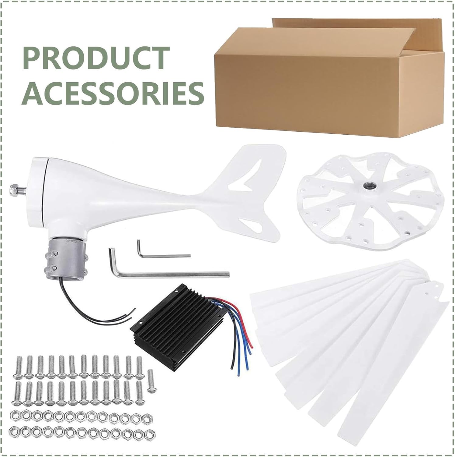 14000W Wind Turbine Generator - 8-Blade DC 12V/24V/48V/110V/220V Kit, Solar Hybrid Controller for Home Energy, Eco-Friendly Power Supplementation