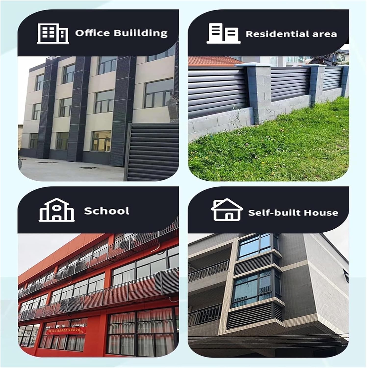 Heavy Duty Privacy Screen Fence Outdoor Air Conditioner Cover Aluminum Alloy Space Divider Trash Can Enclosure Hid Air Conditioning Rack Flower Stand Protective Grilles For Pool Pumps(Black no top,110