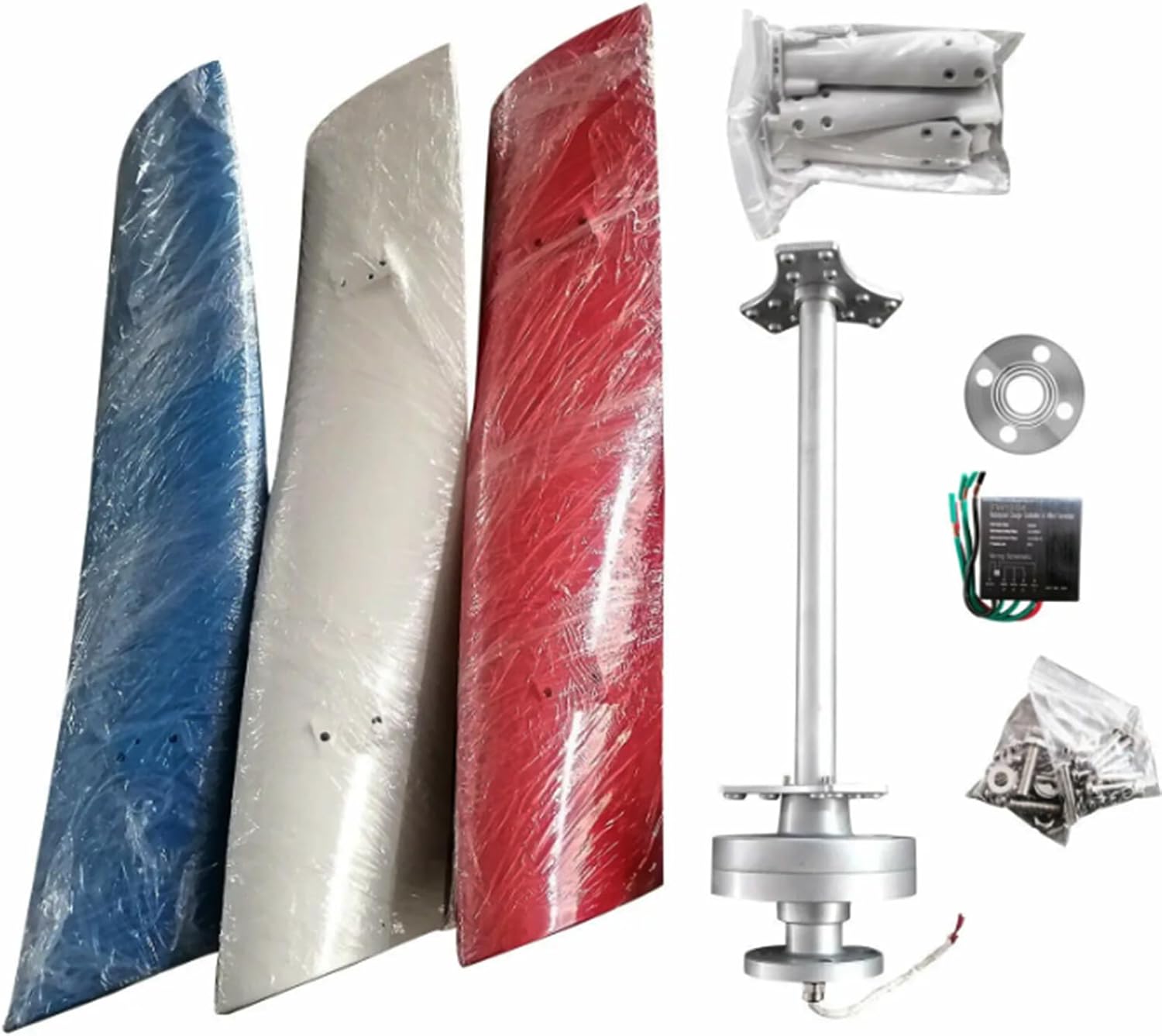 8000W Wind Vertical Axis Turbine Generator 12V 24V 48V 220V with MPPT Controller Wind Turbine Kit for Hybrid Wind Solar System(No Noise)