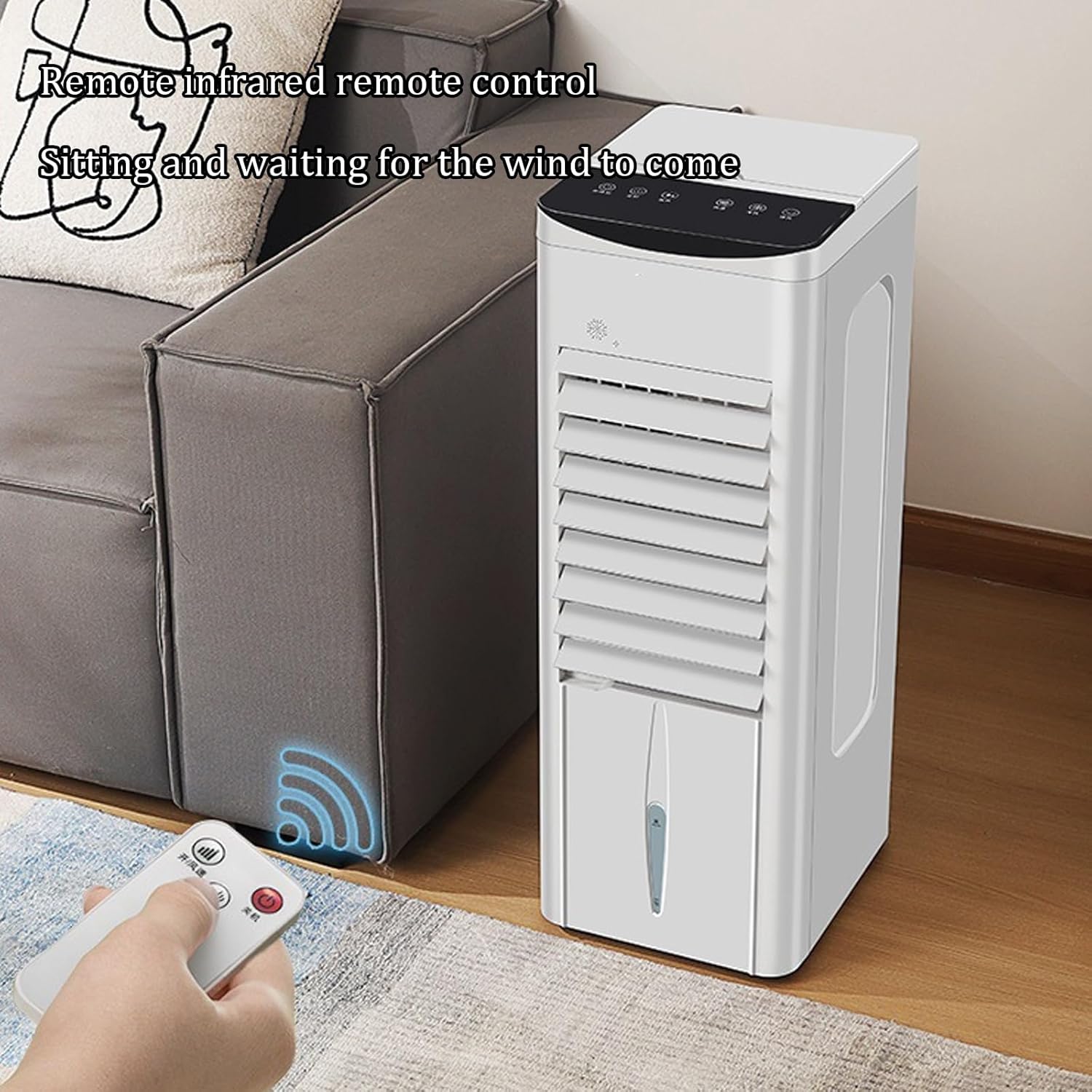 Refrigeration Small Air Cooler,Three Adjustable Wind Speeds,household Portable Air Conditioner,1-12 Hour Timer Evaporative Air Cooler,for Living Rooms, Resta(Color:Remote control single cooling)