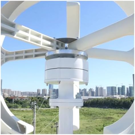 5000W 8000W Vertical Axis Wind Turbine - 12V 24V 48V Wind Generator for Home, Farm, Hybrid Street Lights - MPPT Controller, Efficient Renewable Energy Solution (White, 12V 8KW)