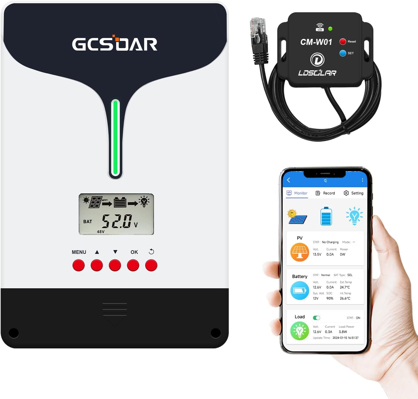 Upgraded 100A MPPT Solar Charge Controller, 12V/24V/48V Automatic Max PV 200V ,99% Efficiency, LCD Display, Fan Cooling, for Gel Sealed Immersion AGM and Lithium Ion Batteries (with WiFi)