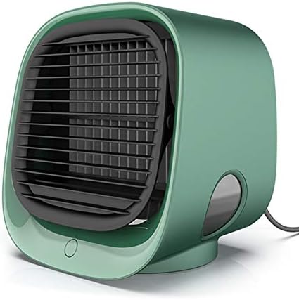 Air Cooler Fan USB Mini Portable Air Conditioner Easy Air Cooler Fan Desktop Personal Space Air Cooling Fan for Room Office (Green)
