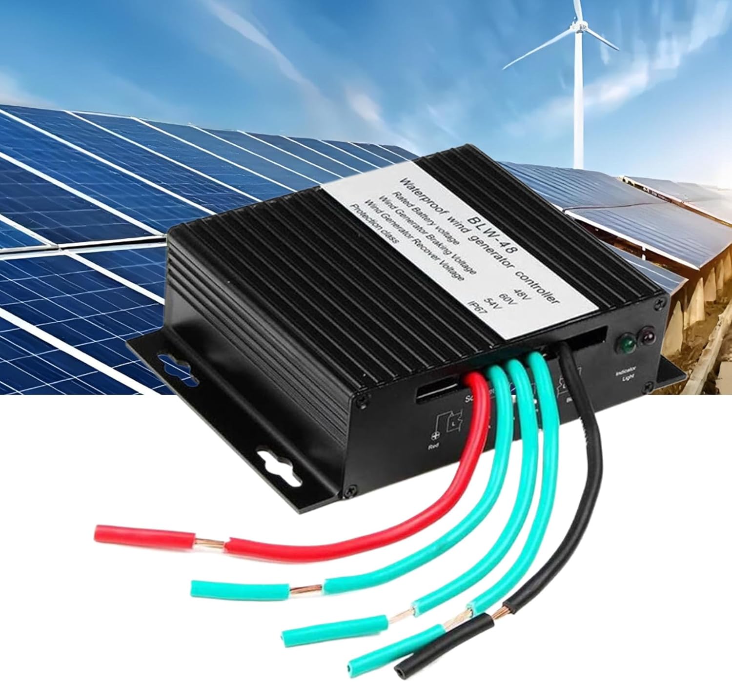 Black,48V, 6000W Regulator for Wind Turbine Generator Windmill Alternator Battery Charger Controller,10A-40A 12V 24V 48V MPPT Charge Controller