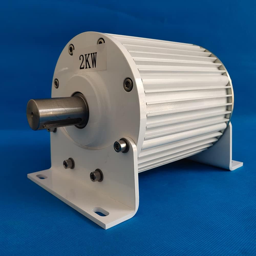 Wind Turbine, 1000W 2000W 3000W 4000W 5000W 10KW 3 Phase Gearless Permanent Magnet Generator 48V AC Alternator Wind Water Turbine(with Base,24V_5000W 200RPM)
