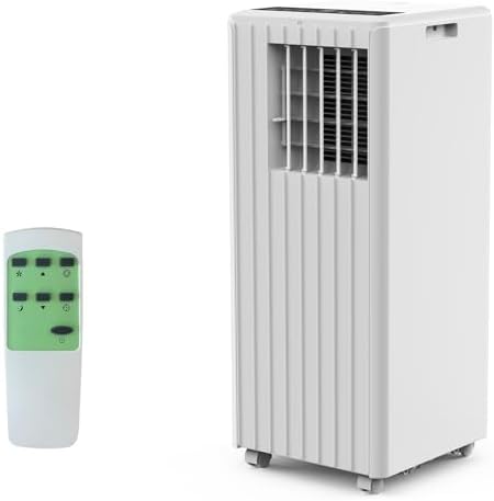 8000 BTU Portable Air Conditioner - 3 in-1 Cooling, Dehumidifier & Fan, Quiet AC Unit for Rooms Up to 350 Sq.Ft, 24H Timer, Remote Control & Window Kit Included, White