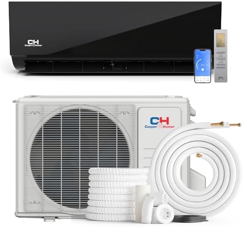 Cooper & Hunter 12,000 BTU 115V Black Single Zone Wall Mount Ductless Mini Split Air Conditioner & Heat Pump – 23.2 SEER Inverter – Smart Kit & 16FT Installation Kit – Pre-Charged