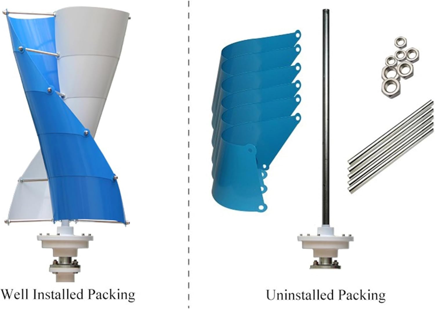 24v, 24V,Vertical Wind Power Turbine Generator 9000W 12V 24V 48V 220V 3-Phase AC Wind Turbine Generator, for Renewable Energy Solution(Low Noise)