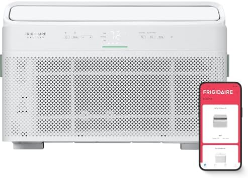 Frigidaire Gallery 10,000 BTU Smart Inverter Window Air Conditioner with Wi-Fi, Energy Star Most Efficient Certification & Indoor Air Quality Monitoring, Cools Up to 450 Sq. Ft., Ultra Quiet, White