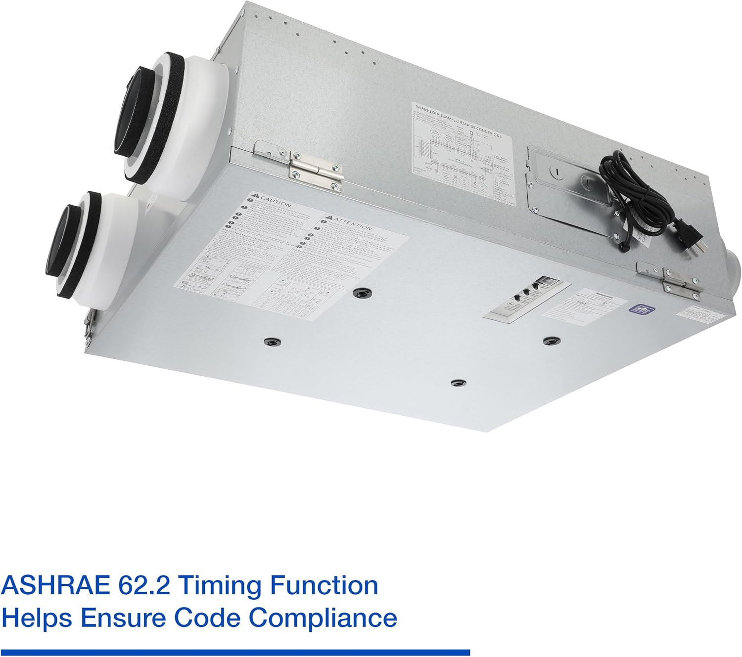 Panasonic Intelli-Balance 100 Energy Recovery Ventilator (ERV), 30-100 CFM, Standard Plug-In, Cold Climate, FV-10VEC2