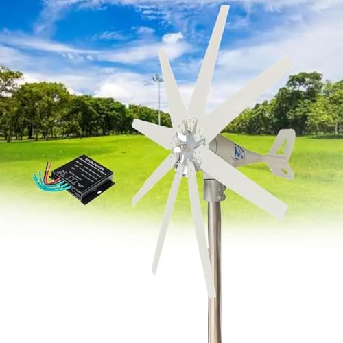 12000W Permanent Magnet Generator - Quiet Vertical Wind Turbine with 8 Blades, MPPT Controller, 12V/24V/48V for Marine, RV, Home & Wind Solar Hybrid Solutions