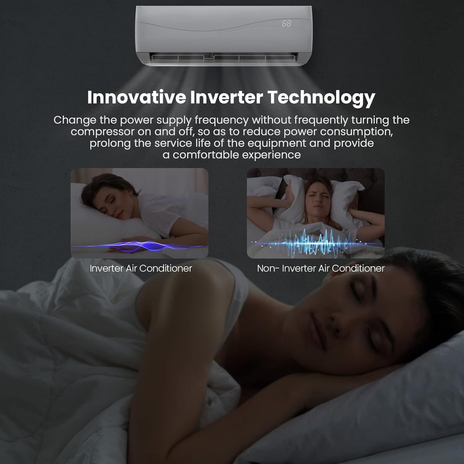 ARLIME Mini Split AC/Heating System, 23000 BTU 18.5 SEER2 Energy Saving Split Air Conditioner w/2 Ton Heat Pump & Installation Kit, Washable Filter, Ductless AC Unit Cools Up to 1500 Sq.ft, 230V