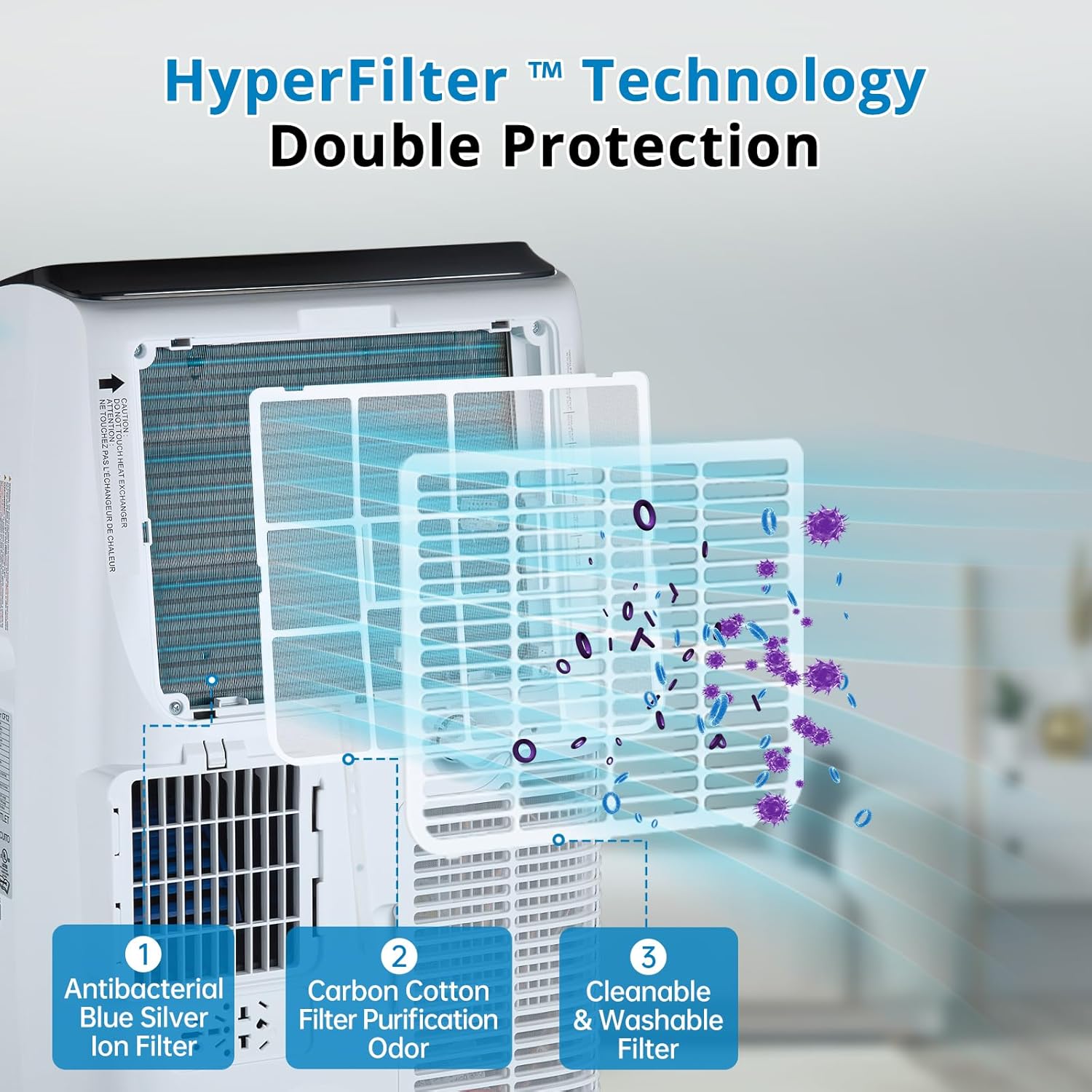 12,000 BTU Portable Air Conditioner Cools Up to 550 Sq.Ft, 3-IN-1 Quiet Portable AC Unit with Remote Control & Installation Kits for Large Room, Smart/Sleep Mode, Auto Swing, 24H Timer