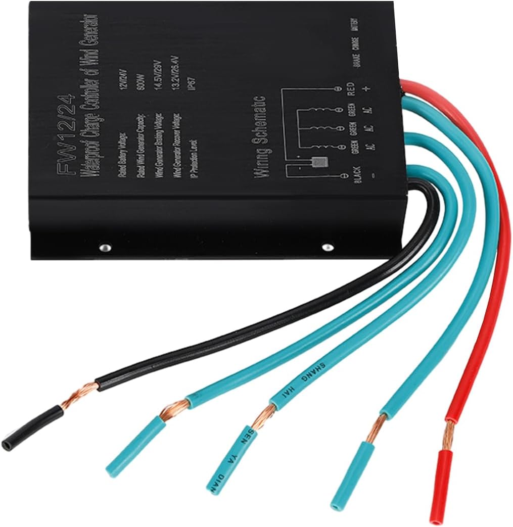 600W 12V Vertical Wind Turbine Generator Kit - 5-Blade White Wind Turbine with Controller & Flange Plate for Home, Camping, Boat - Efficient Renewable Energy Solution