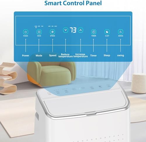 15000 Btus Portable Air Conditioner, 3-in-1 Portable AC Unit with Remote Control, Cooling Up to 850 Sq. Ft, Portable Air Conditioners for Home Garage Office, Complete Window Mount Exhaust Kit