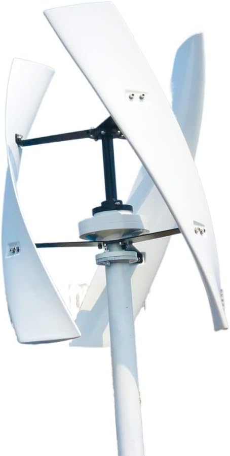 Wind Turbine, Energy Windmill 400w 600w 800w Vertical Axis Permanent Maglev Wind Turbine Generator 12v 24v 48v with MPPT Controller(White,12V)