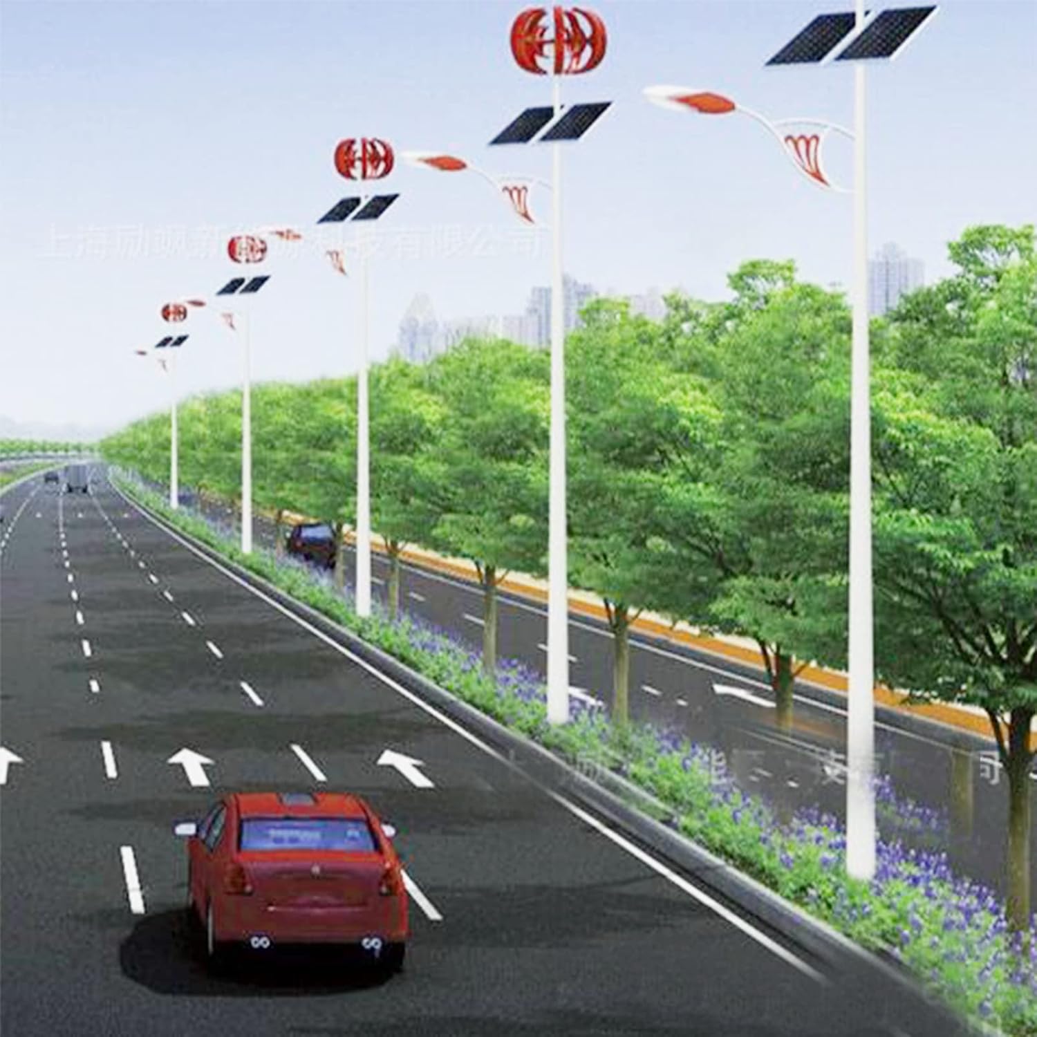 9000W 12V 24V 48V 220V Vertical Axis Permanent Maglev Wind Turbine,High Efficiency Vertical Wind Turbine with Controller for Garden Outdoor Street Lighting