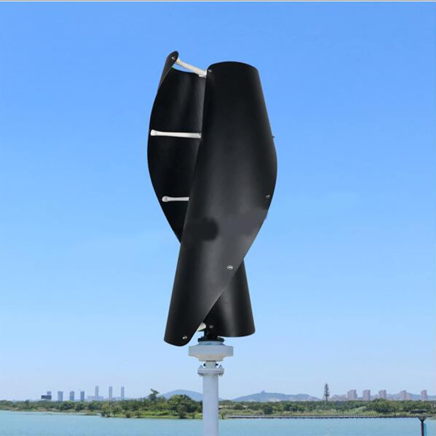10000W Vertical Axis Wind Turbine,2 Blades Low Noise Windmill 12V/24V 48V 220V Generator Windmill Generate Turbin Complete Set for Family with Controller