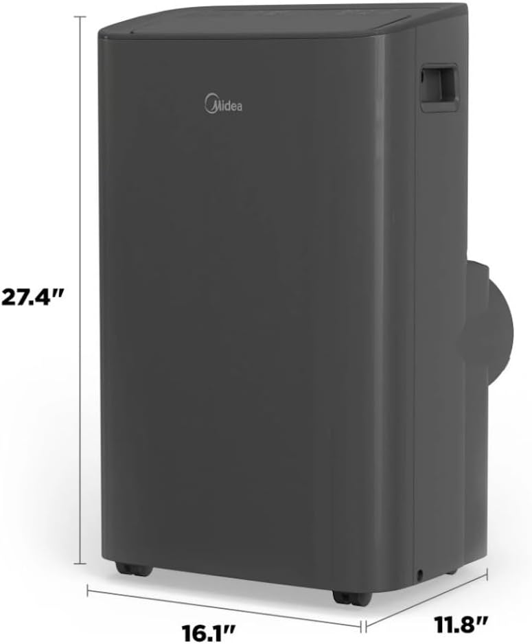 Midea 8,000 BTU Smart Portable Air Conditioner w/ Remote, 3-in-1 Comfort: Cools, Ventilates, & Dehumidifies, compatible w/ Alexa, Google Assistant MAP08S1XWGR-T (Renewed)