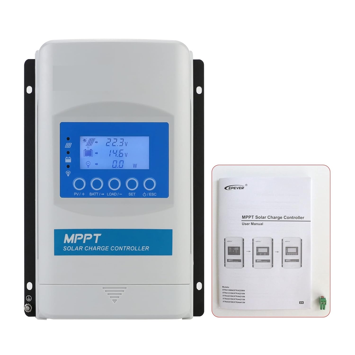 Solar Controller, MPPT Solar Charge Controller 20A 30A 40A LCD Solar Regulator 12V-24V/12-48V Auto Tracer 1210N 2210N 3415N 4415N TOP(4415N (40A48v),12V 24V)