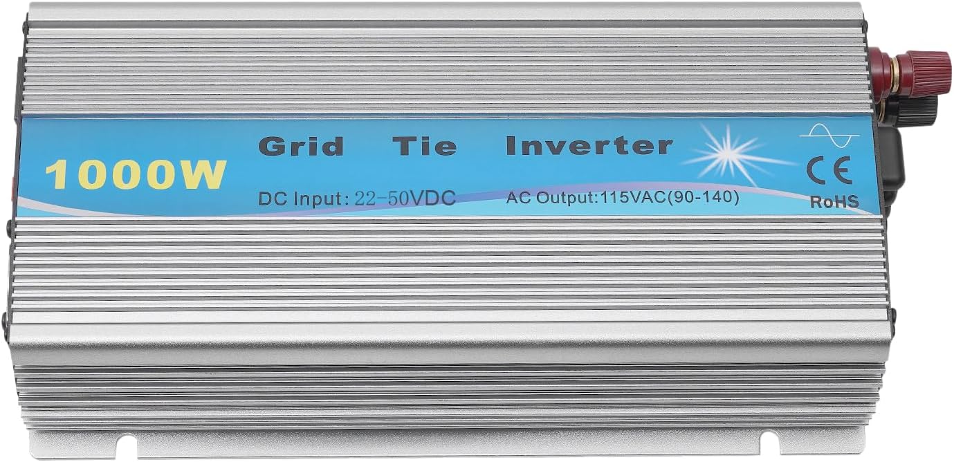 1000W Grid Tie Inverter, 36V Solar Power Converter with MPPT Pure Sine Wave, 110V AC Output Intelligent Cooling Fan Inverter for Home, School & Commercial Grid-Connected PV Systems