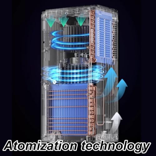 No Vent Portable Air Conditioner 2 Wind Speeds Room Ac Unit with 360° Universal Wheels and Remote Control 24H Timer, Bedroom, Office, Apartments 220V(33.4 * 32.8 * 69cm)