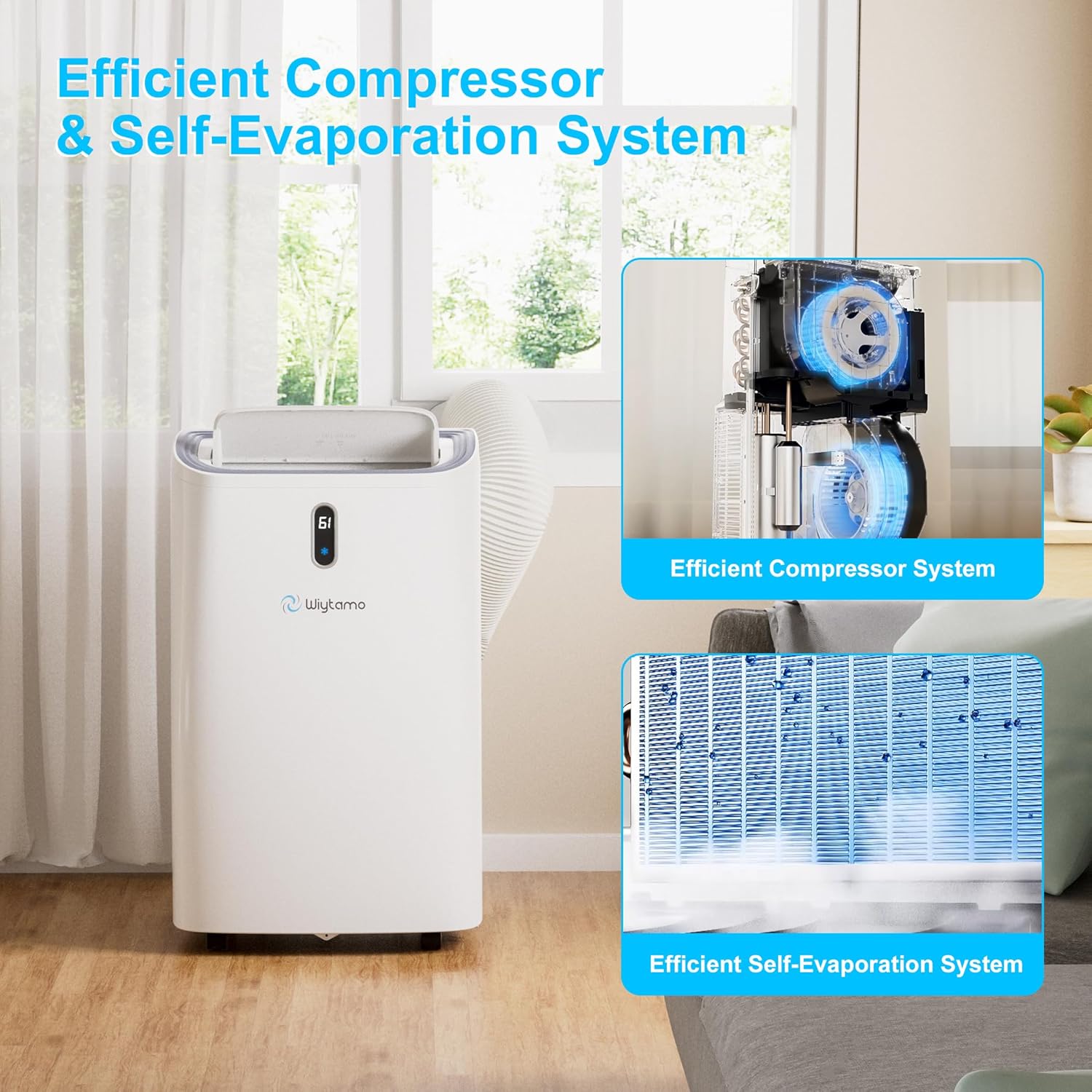 14,000 BTU Portable Air Conditioners for Room Up to 700 Sq.Ft, Cool, Heat, Dehumidifier & Fan 4 in 1 Portable AC Unit, Room Air Conditioner with LED Display & Remote/24 Hrs Timer/Auto Swing