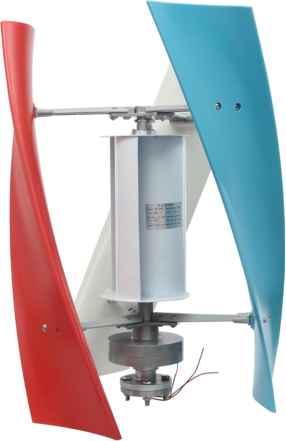 100W 24V Wind Turbine Generator, Wind Power Turbine Generator Kit with Controller, Auto Adjust Windward Direction Vertical, 3 Blades Vertical Axis Generatorsfor Terrace Motor Home Chalet(Tricolor)