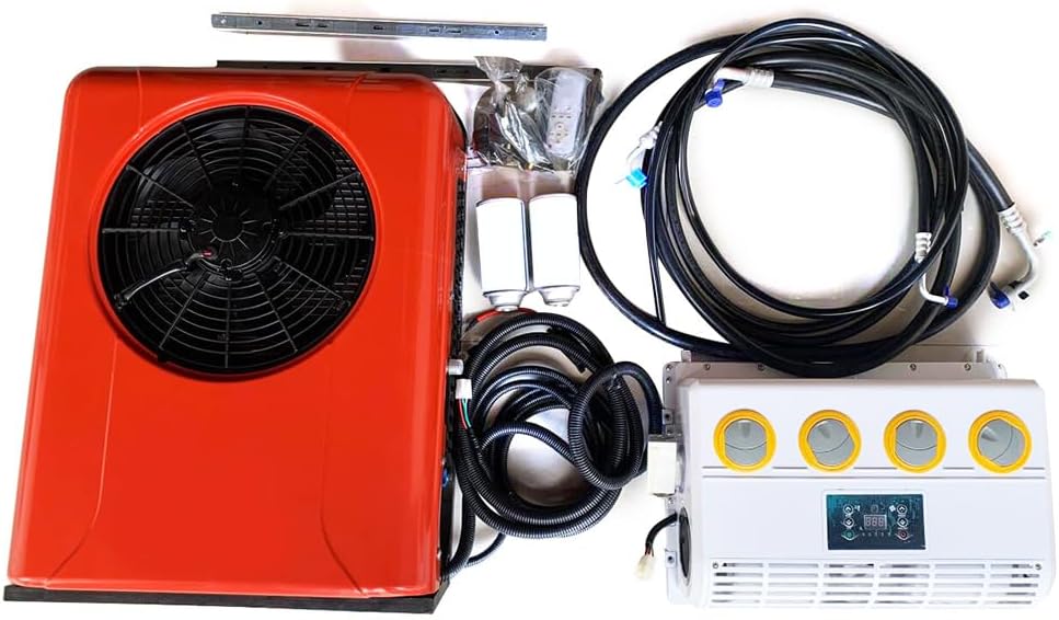 Air Conditioner, 12V 800W 36A Portable Outdoor&Indoor Air Conditioner Two Packages Split AC Unit Universal Electric A/C Kits Camper A/C Units w/Remote Control for RV, Trailers, Pilothouse, Trucks