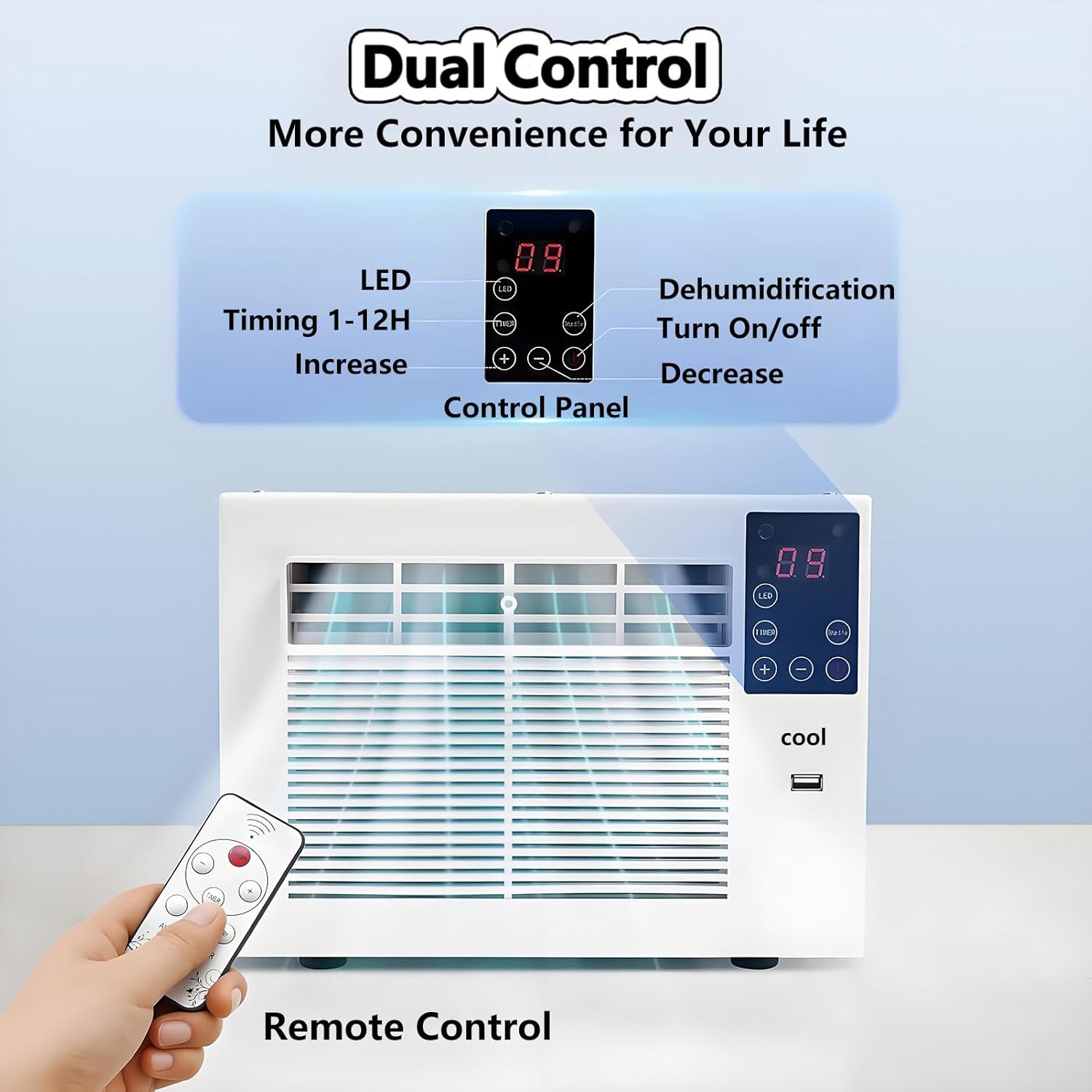 Dehumidifier Air Conditioner Combo for Room up to 5-8m² Air Conditioning Unit Mosquito Net Portable Quiet Mini Mobile Air Cooler Fan for Bedroom Kitchen Rental Home Dormitory Pet