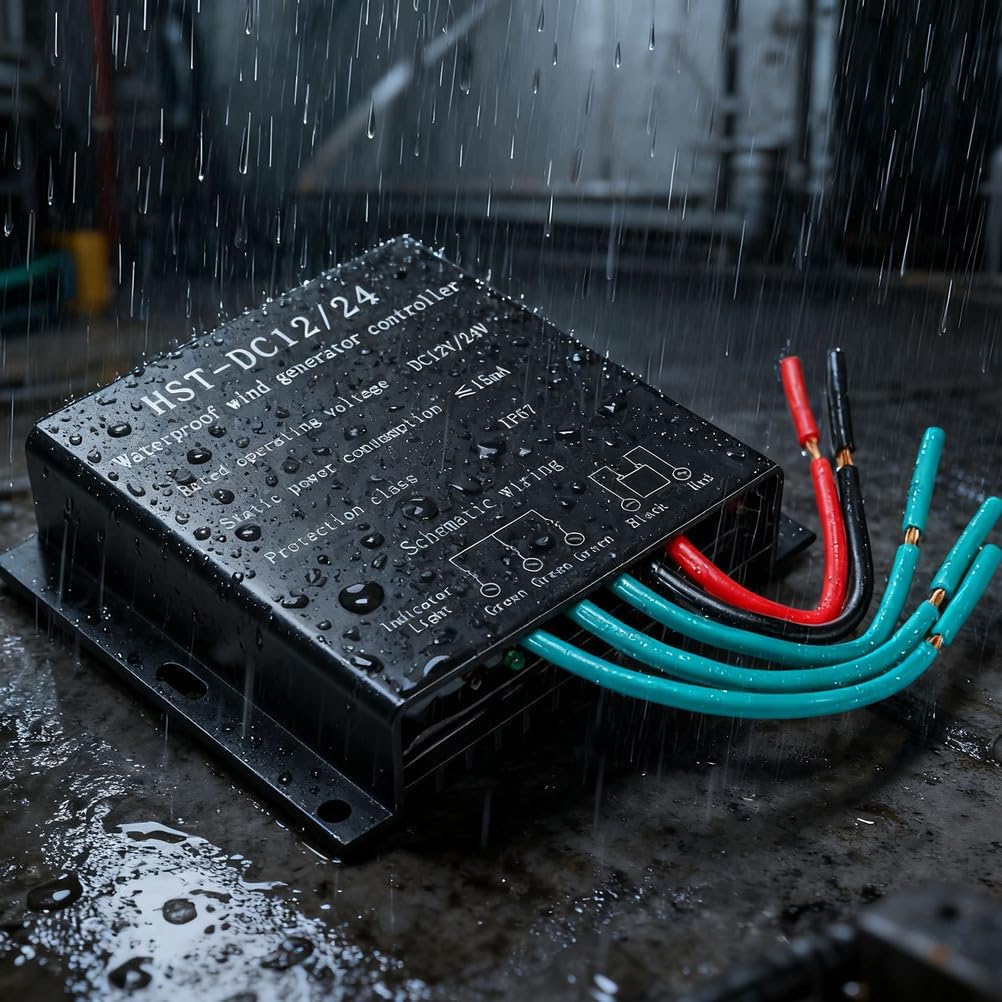 2000W Waterproof Wind Turbine Charge Controller Low Wind Speed DC 12V/24V 48V Wind Generator Battery Charge Controller for Wind Turbine and The Battery,Black,24V