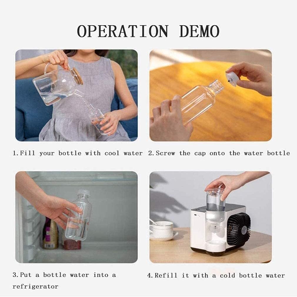 Portable Evaporative Air Cooler & Humidifier, Silent Electric Fan, 3-Speed Air Conditioner for Home & Office, Mobile Cooling, White