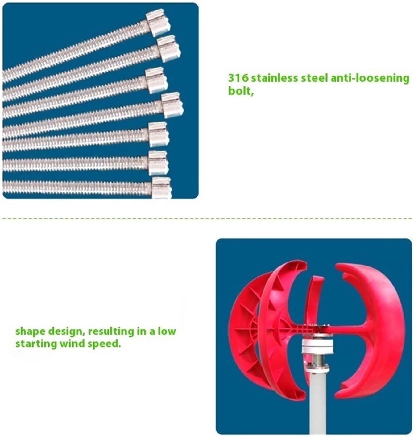 Wind Generator, Wind 300w 24v Vertical Axis Wind Energy Generator Home Wind,Wind Turbines(with Controller_24V_500W)