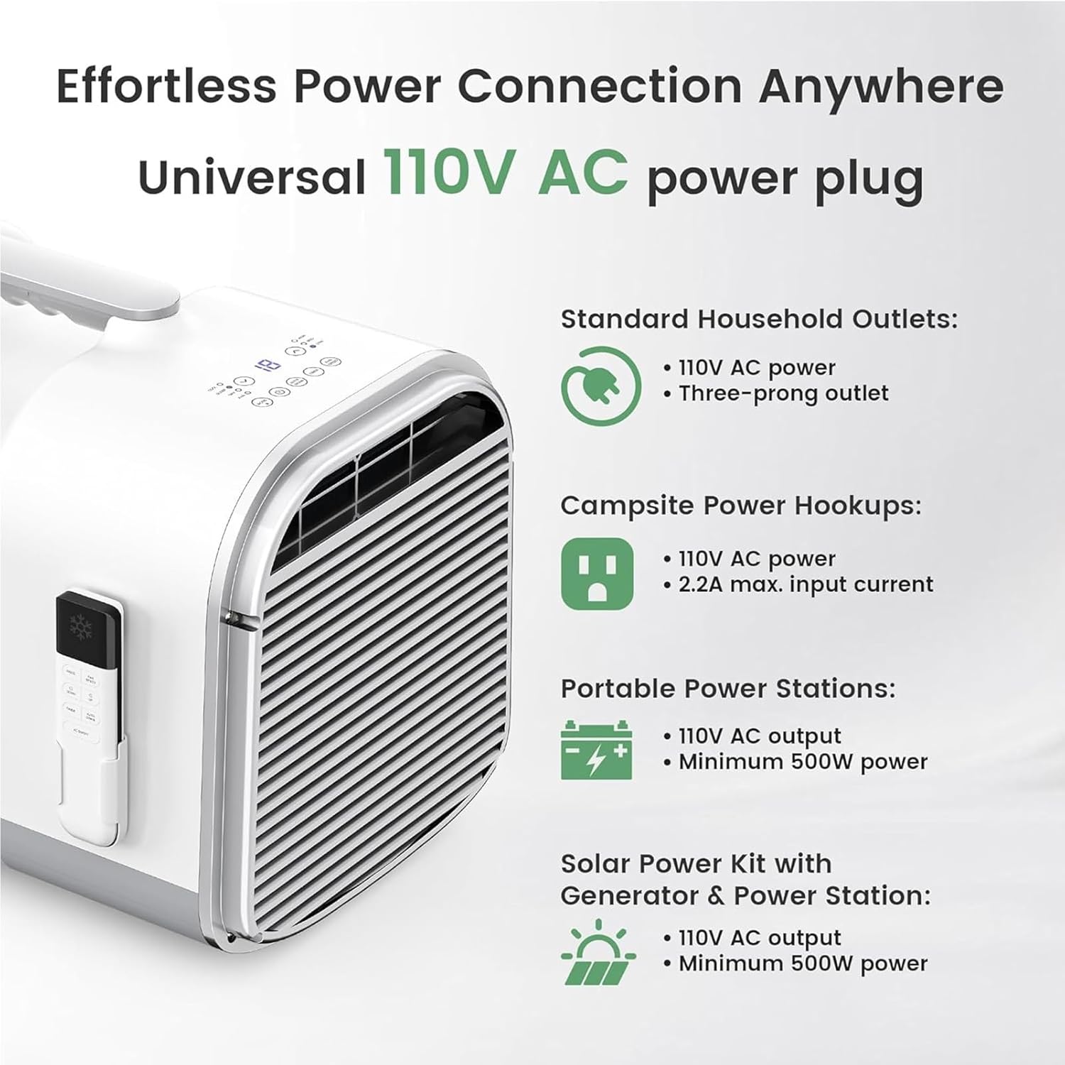Portable Air Conditioners, Fast Cooling Dehumidifier, Fan Functions, Covers Up to 130 Sq. Ft., AC Suitable for Small Indoor Use