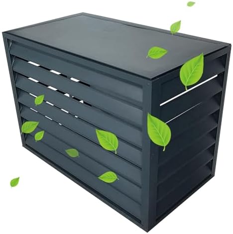 Outdoor Privacy Fence Screen Window Aluminum Air Conditioner Cover for Outside Units, Trash Can Enclosure Flower Stand Decorative Air Conditioning Cover for Patio Lawn (Color : Gr