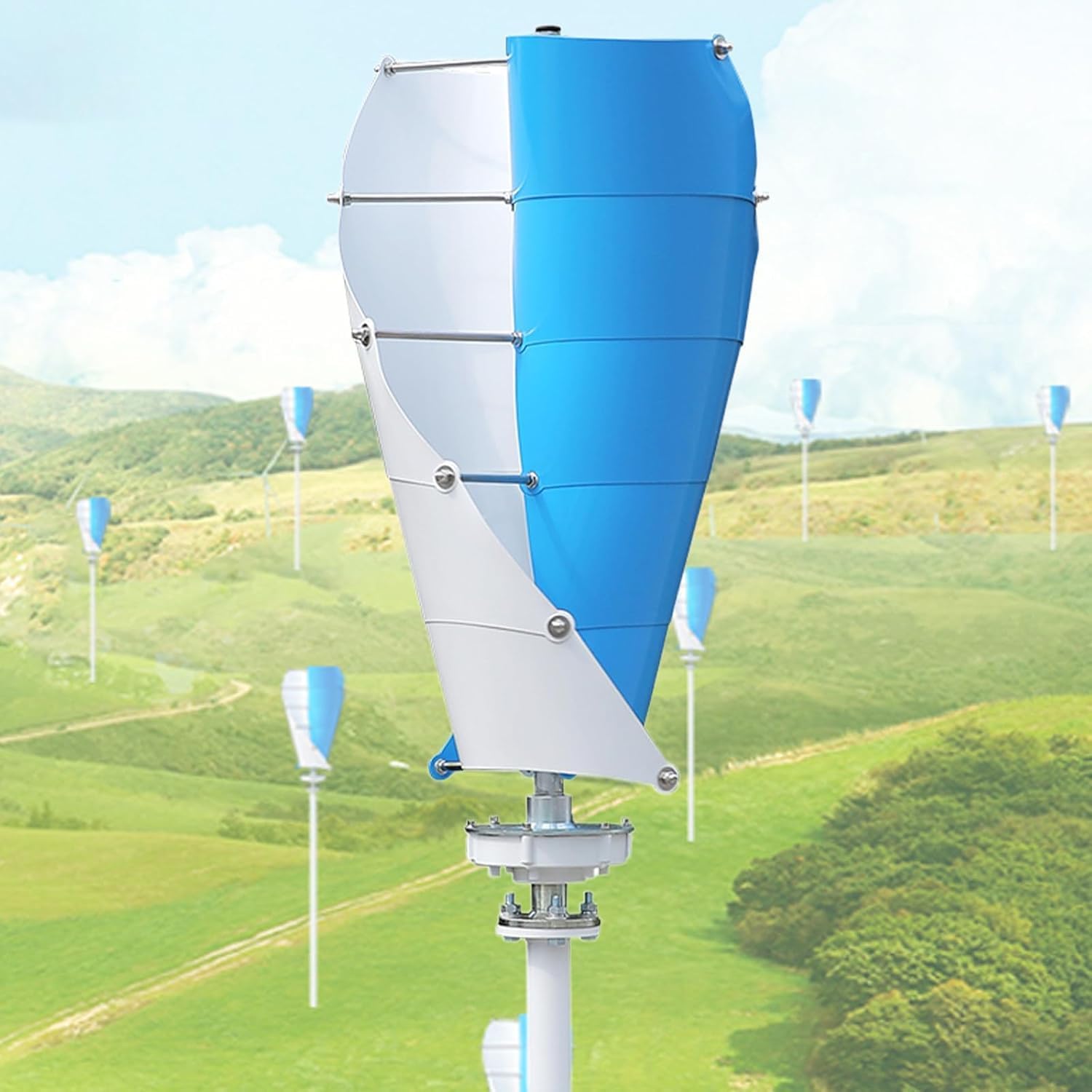 2000W Wind Turbine Generator with 10 Blades - Off Grid Power for Boat, Caravan, Motorhome, Security,Lighting, Shed, Hut, Log Cabin, Farm