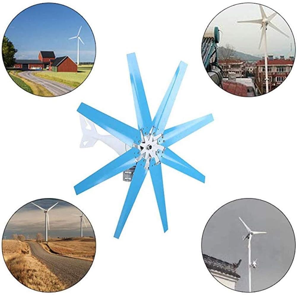 14000W Wind Turbine Generator Kit - 8 Blades, Charge Controller, High Efficiency Wind Power System for Marine, RV, Home, Off-Grid (12V/24V/48V/220V)