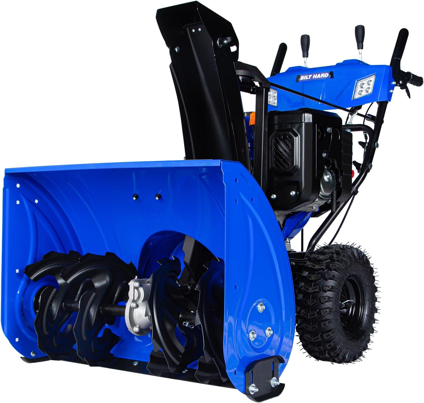 BILT HARD 28 Inch Gas Powered Snow Blower with Electric Start, 2-Stage Self-Propelled Snow Blower with 302cc Engine, Steering Control and LED Light, Self Propelled Snow Removal Equipment