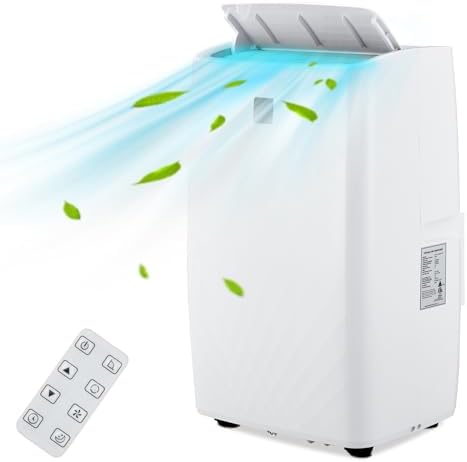 Portable Air Conditioners, 14000 BTU Air Conditioner for 750 Sq. Ft, Dehumidifying & Fan, Quiet Operation and Easy Mobility, Remote Control for Home & Office