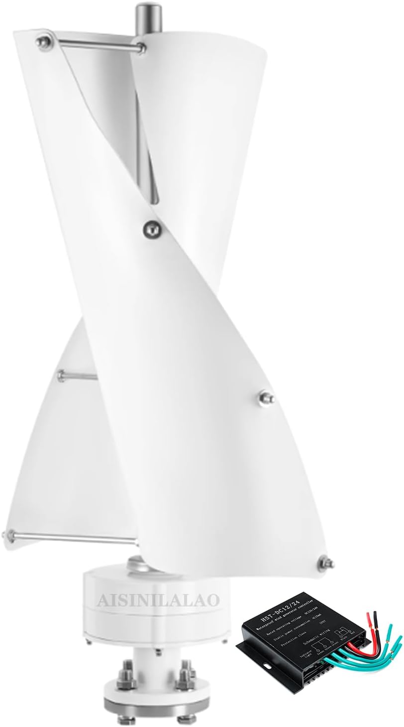 12V 24V 48V Vertical Wind Generator Turbines Kit 8000W 2 Blades Spiral Wind Turbines Kit with Controller Suitable for Mountainous Villages