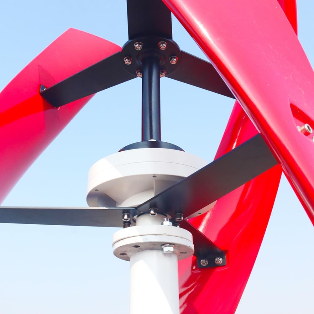 10000W 12V-220V Vertical Wind Turbine Generator Kit, 3 Blade Maglev Vertical Axis Wind Turbine Power Generator with Controller for Home Industrial Energy (Red)