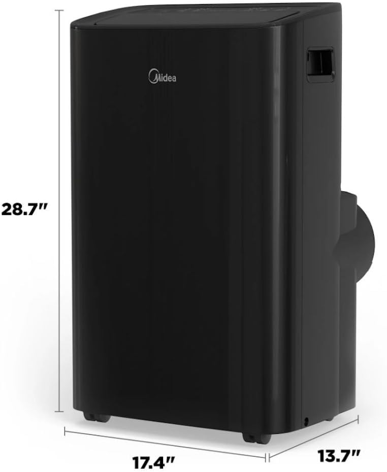 Midea 10,000 BTU DOE Smart Portable Air Conditioner 450 sq. ft., 3-in-1 Comfort: Cools, Ventilates, & Dehumidifies, Voice Control: with Alexa, Google Assistant - MAP10S1XWBL (Renewed)