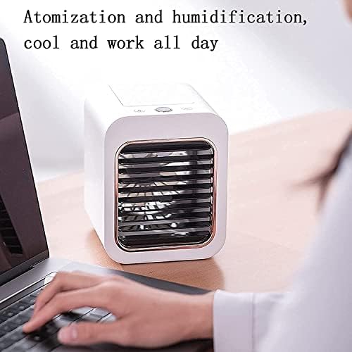 Mini Air Cooler - Portable Cooler Fan, Portable Desktop Cooling Fan, Personal Table Air Conditioner Fan for Bedroom Office Home Room (Color : White)
