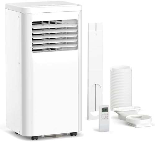 ZAFRO 10000BTU Portable Air Conditioners - 3-in-1 Cooling, Dehumidifier, Fan, 3 Speed, 24-Hour Timer,LED Control Panel & Remote