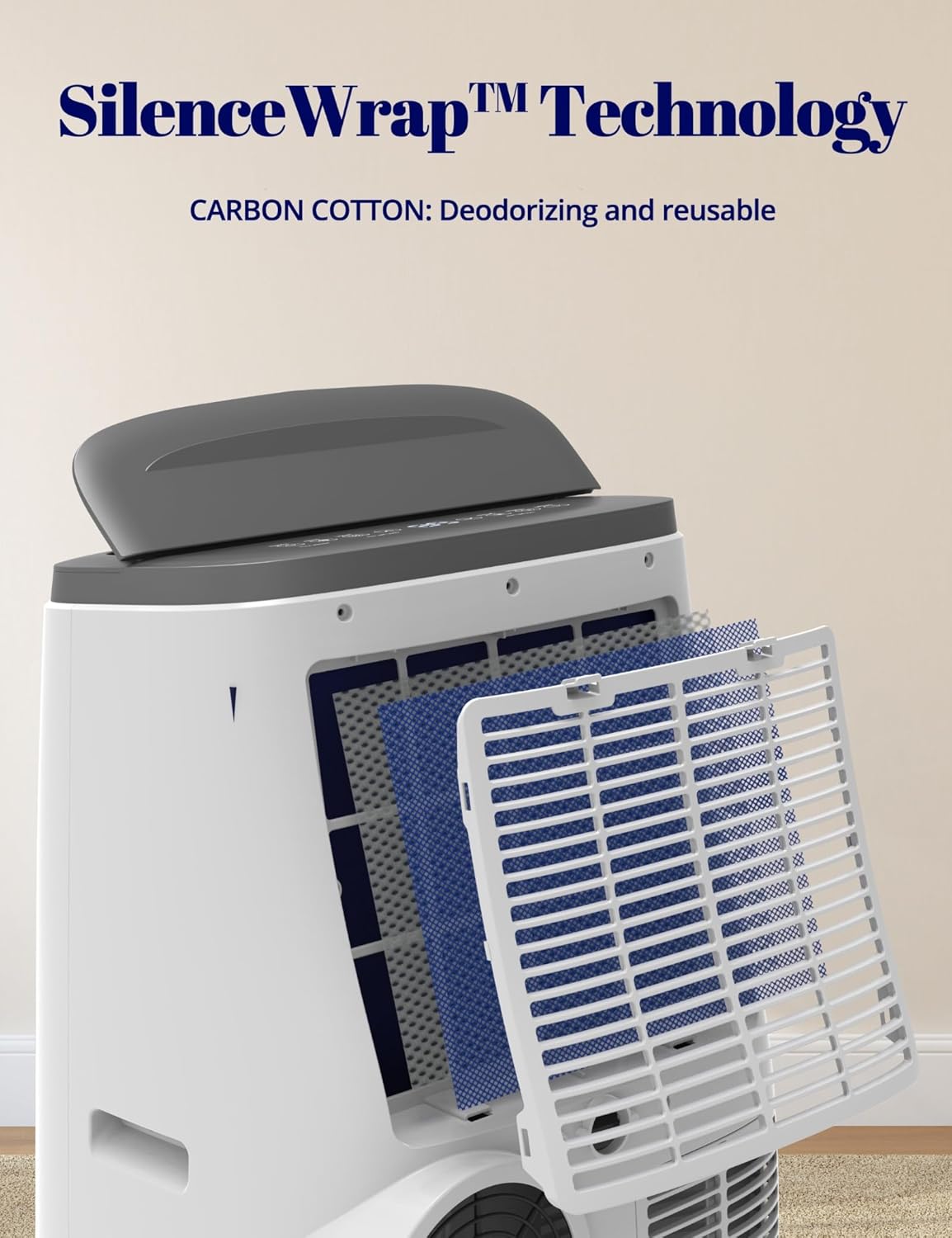 GAOMON 14,000 BTU Portable Air Conditioner, 4 Modes, 2 Wind Speeds, with Remote Control, Dehumidifier & 24 Hour Timer, Portable AC for Bedroom, Living Room, Home, Office, Studio Apartment